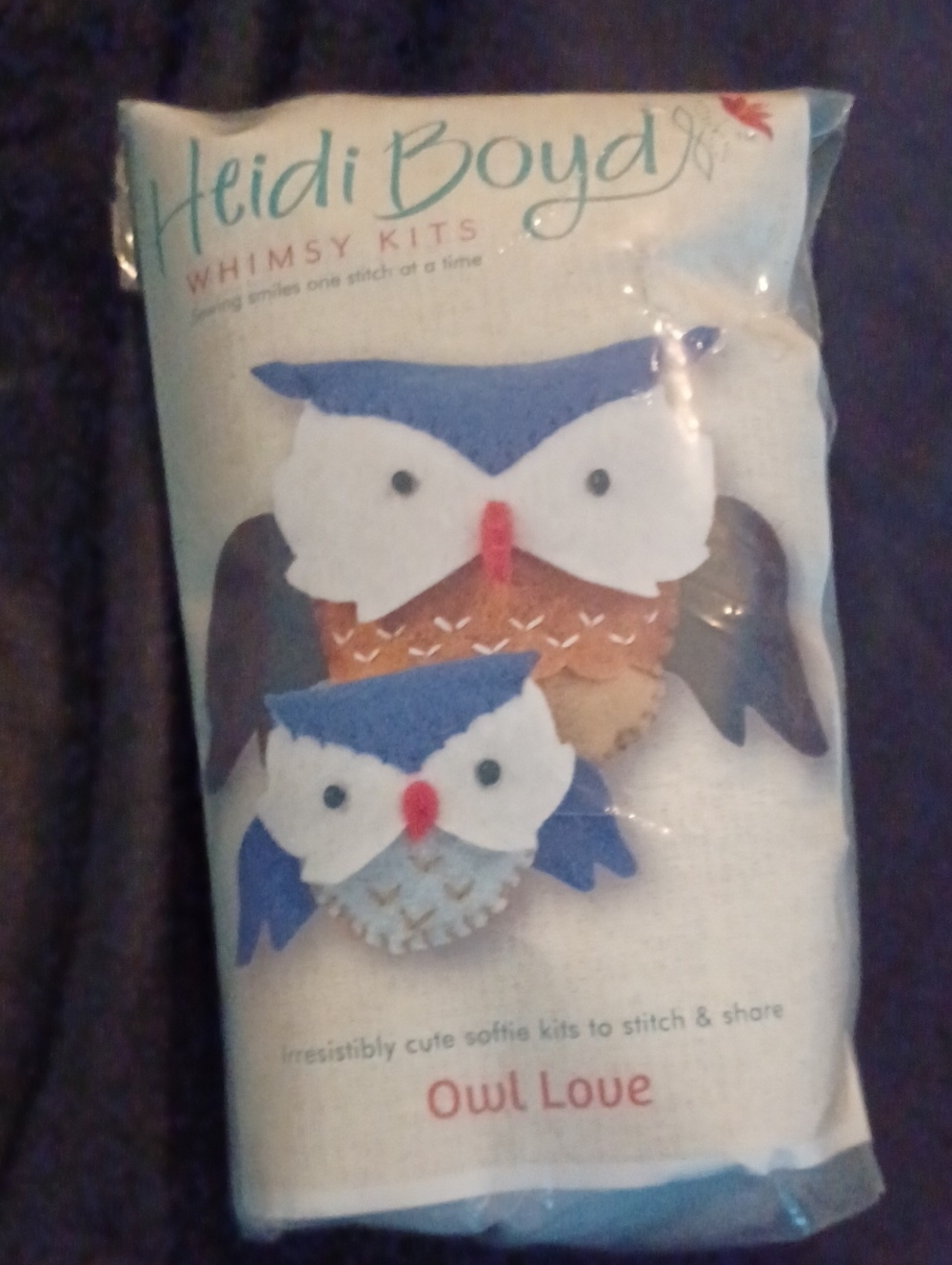 Owl Love Kit - Blue and White Felt Owl Craft Set
